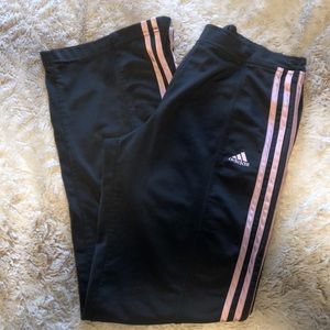 Adidas Track Pants Size Small S Pink Stripes and Gray